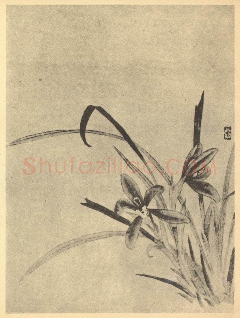 清 大愚《兰》国画作品