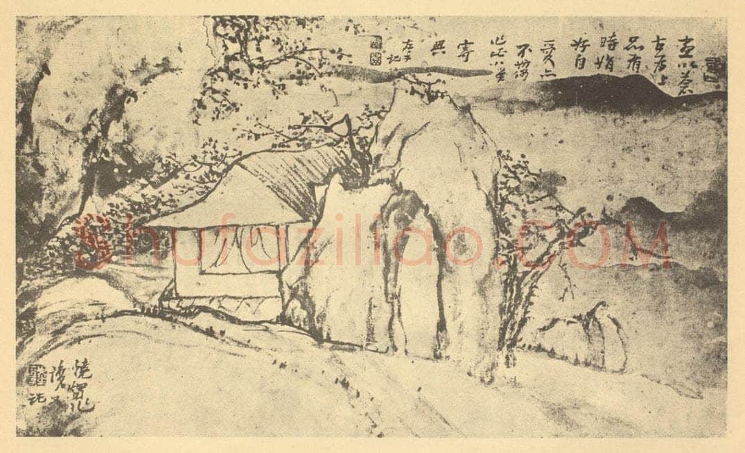 清 高凤翰《山水图（八）》国画作品