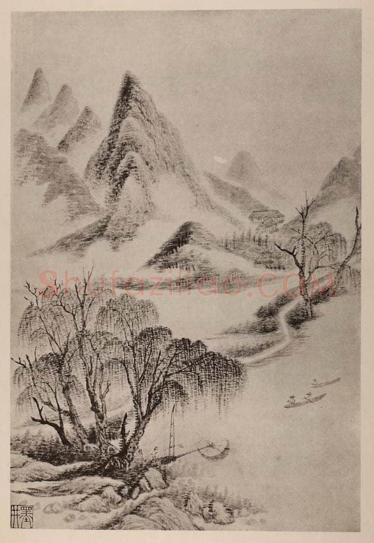 清 吴历《山水册（二）》国画作品