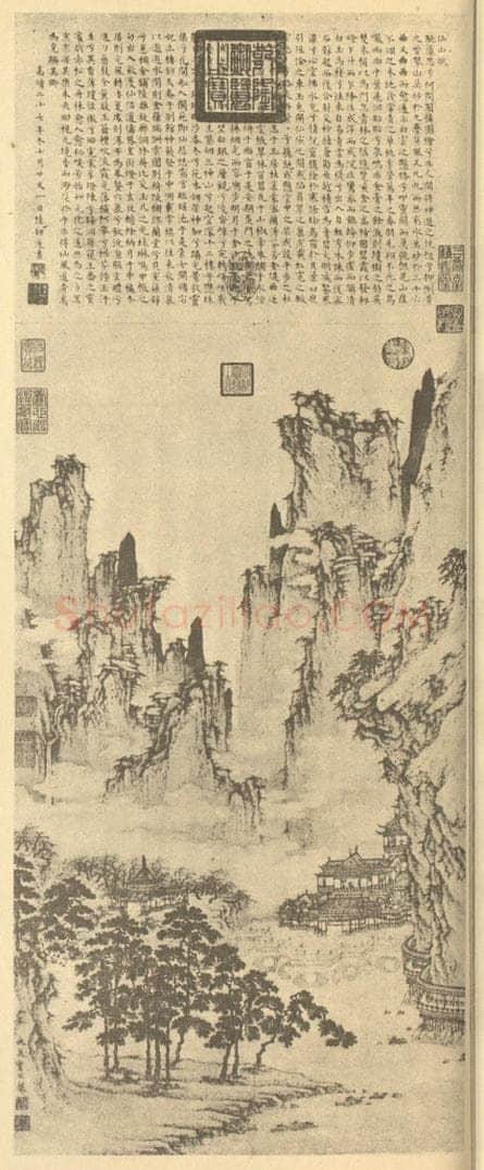 明 仇英《云溪仙馆图》国画作品