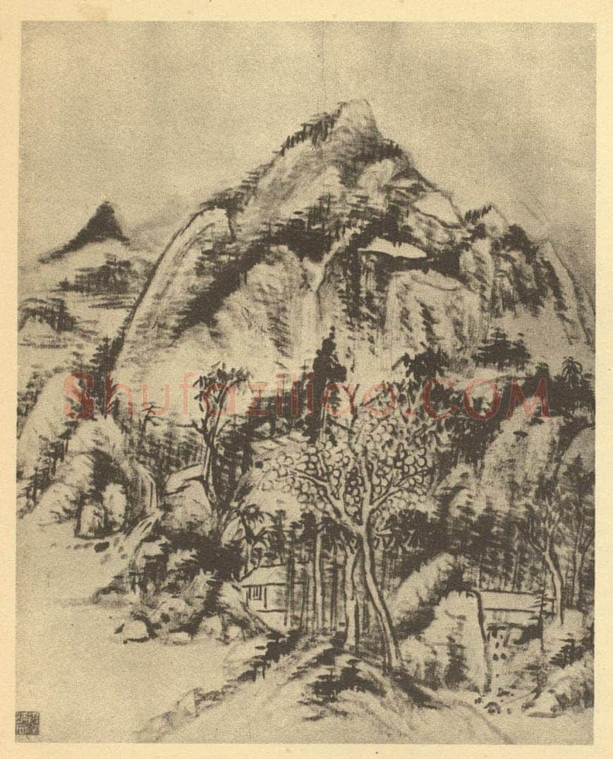 清 秦炳文《山水图（十三）》国画作品