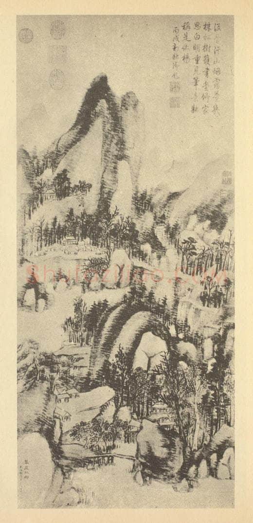 清 董邦达《山水轴（七）》国画作品