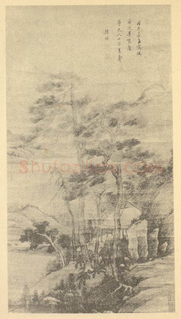 清 韩旷《山水轴》国画作品