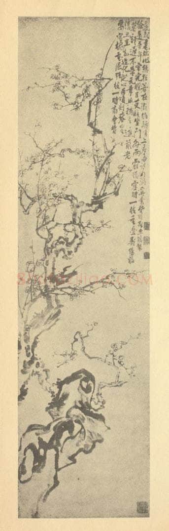 清 李鳝《梅花》国画作品
