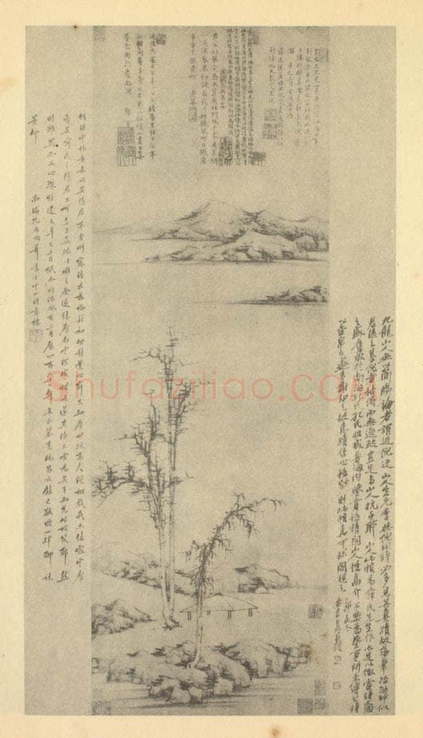 明 王绂《山水轴（二）》国画作品