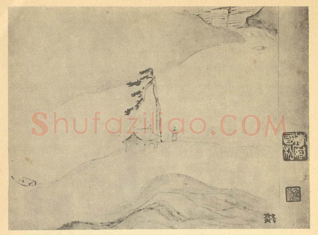 明 胡玉昆《山水图（十一）》国画作品