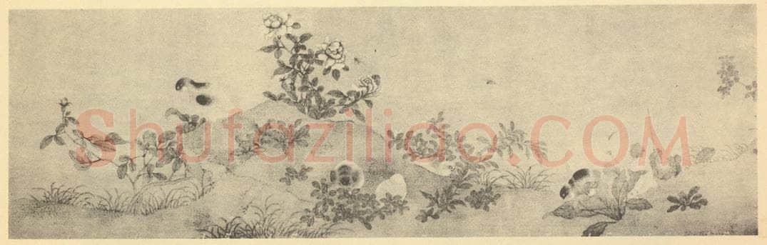 宋·辽 宋人《小鸡图卷(二)》国画作品