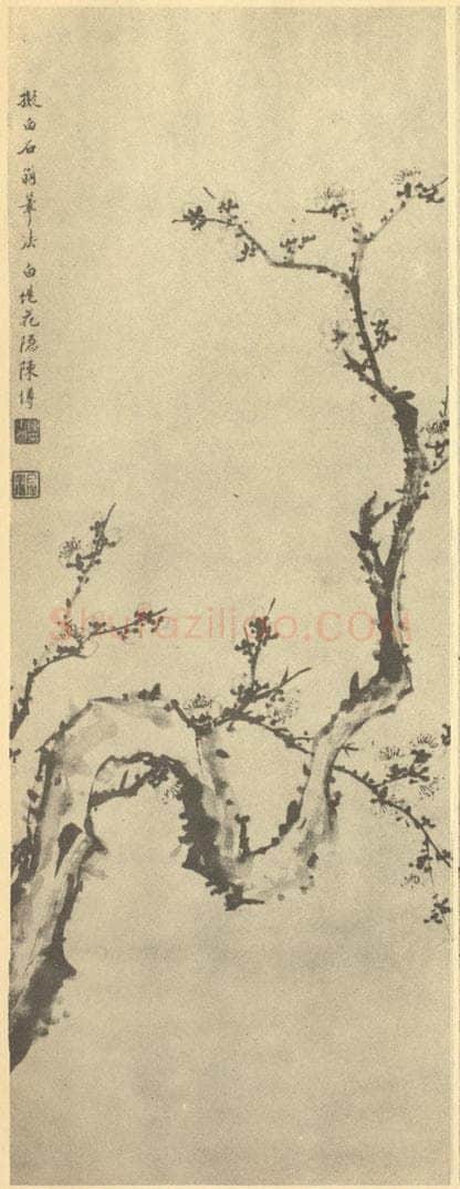 清 陈墫《梅花》国画作品