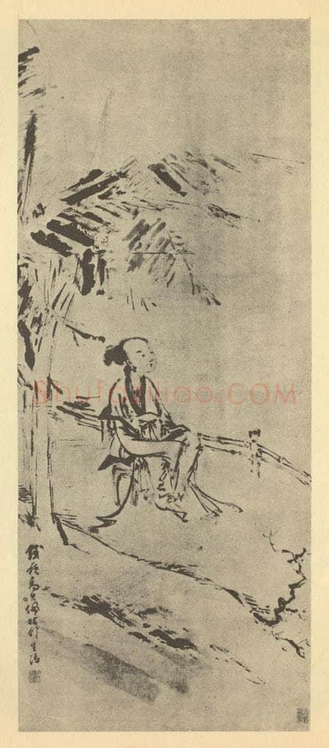 清 高其佩《蕉阴士女图》国画作品