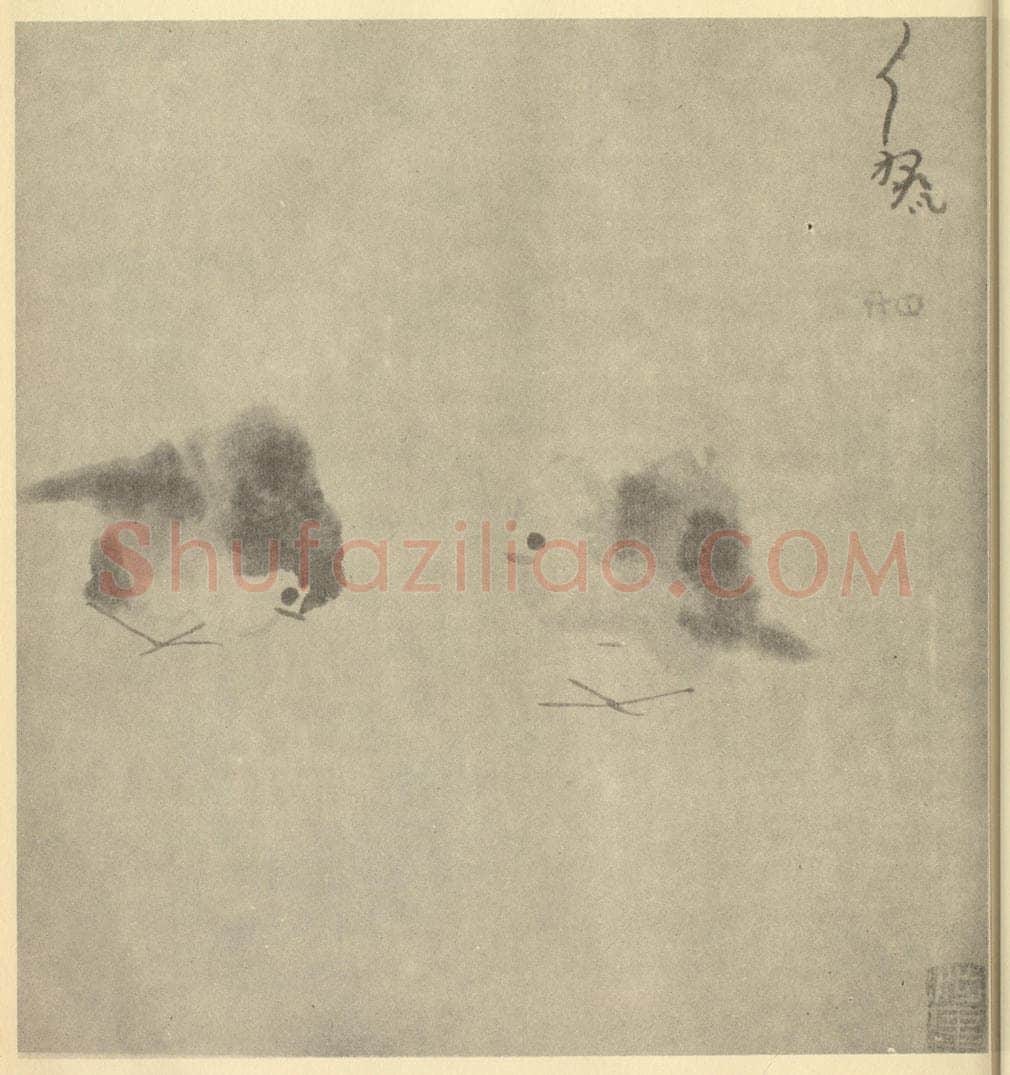 清 朱耷《画鹁》国画作品