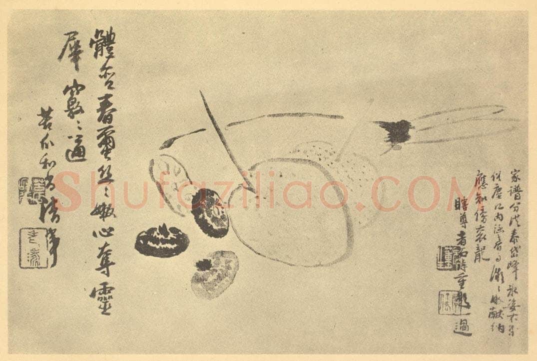 清 道济《蔬果》国画作品