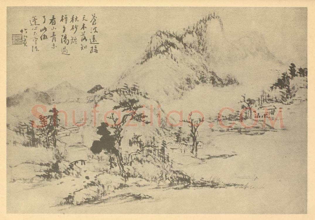 清 沈焯《山水图（二）》国画作品
