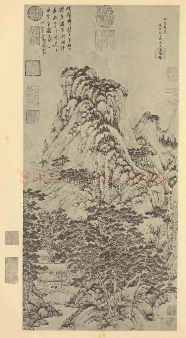 元 马琬《山水轴(一)》国画作品