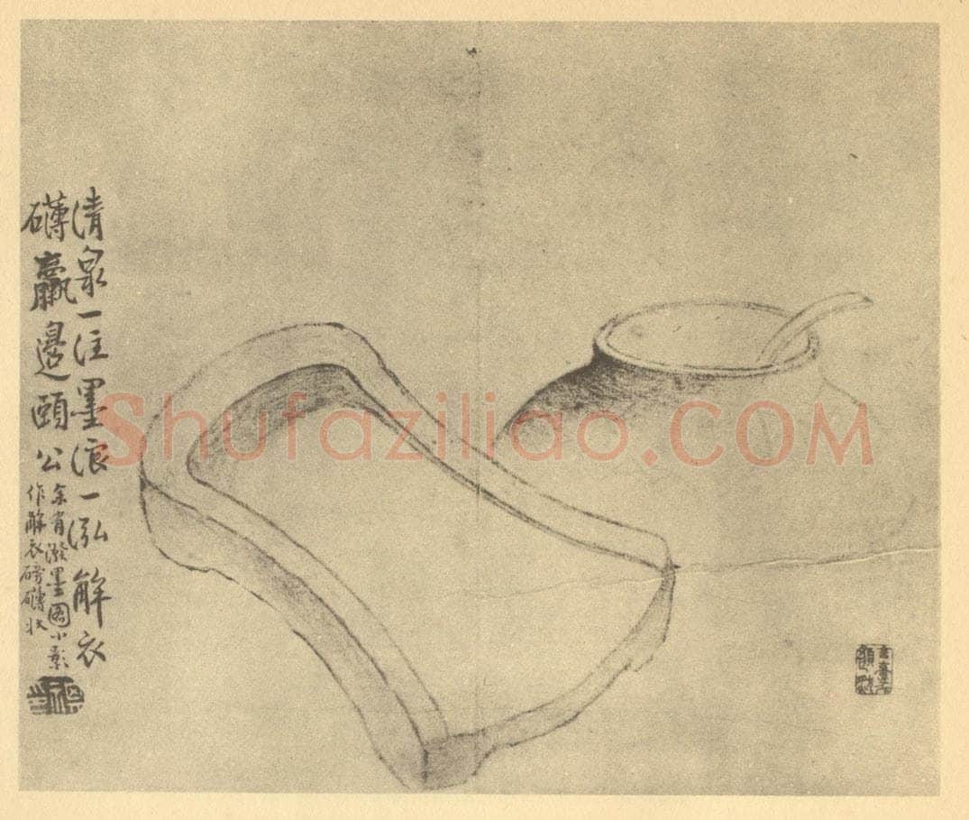 清 边寿民《蔬果器物杂画图（十三）》国画作品
