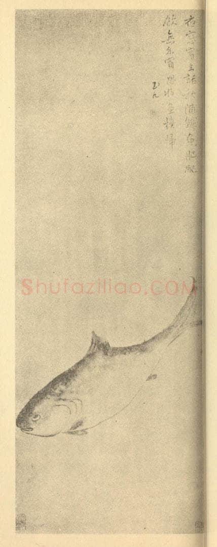 清 陈撰《画鲈鱼》国画作品