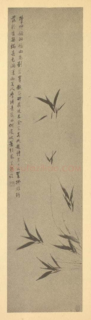 清 徐渭仁《竹》国画作品