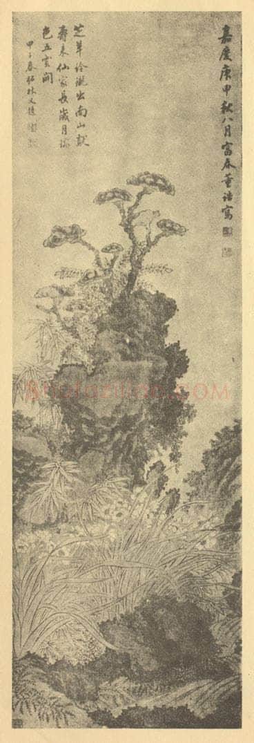 清 董诰《水仙》国画作品