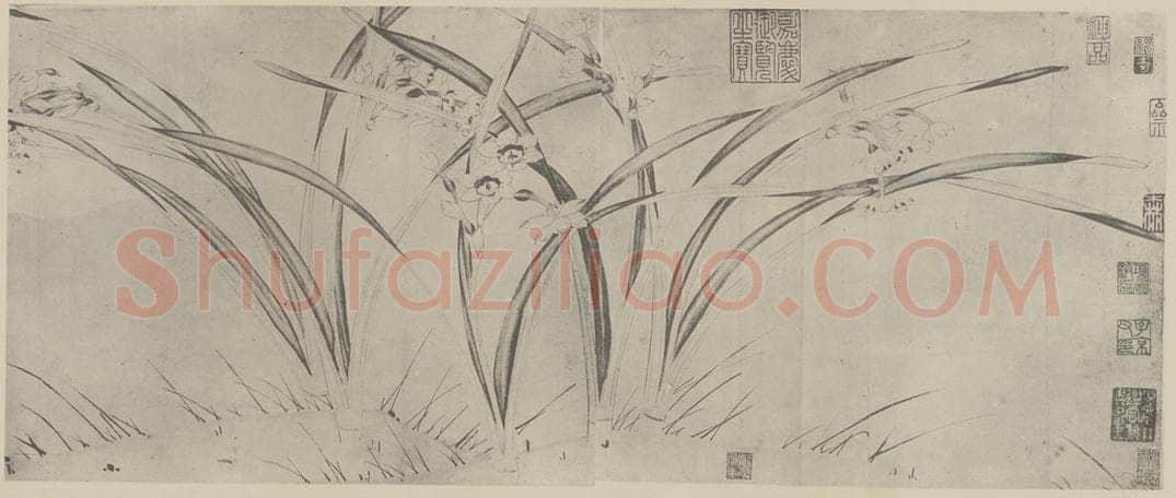 宋 赵孟坚《水仙图卷(一)》国画作品