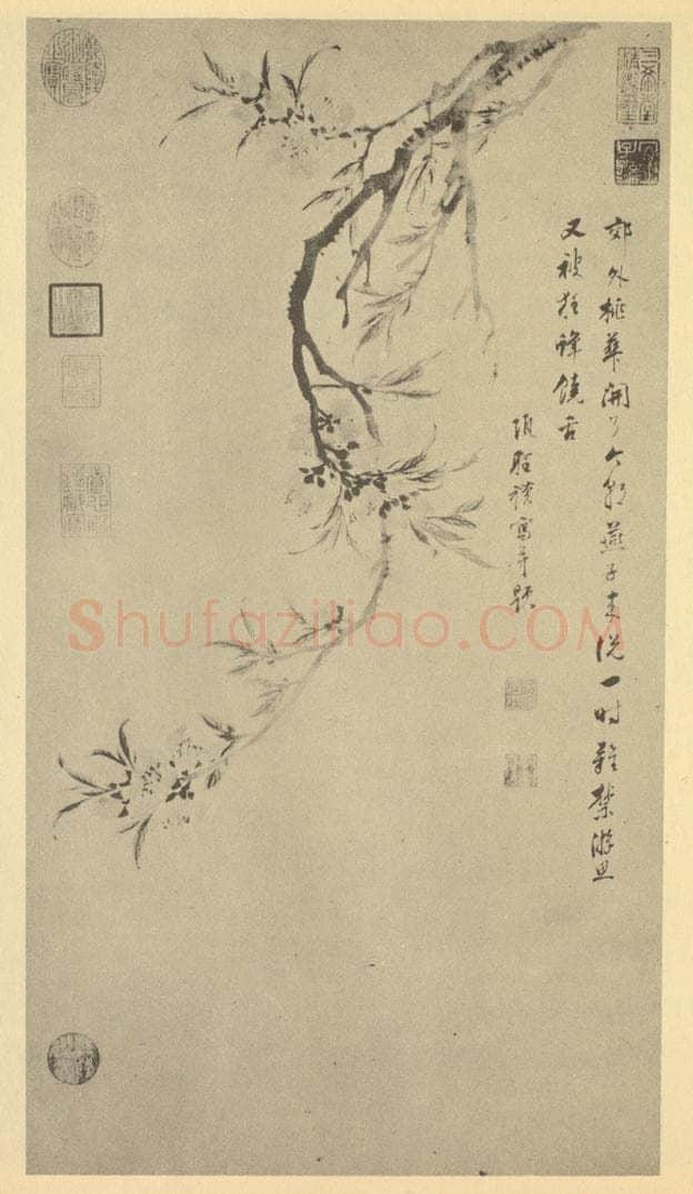 明 项圣谟《桃花》国画作品