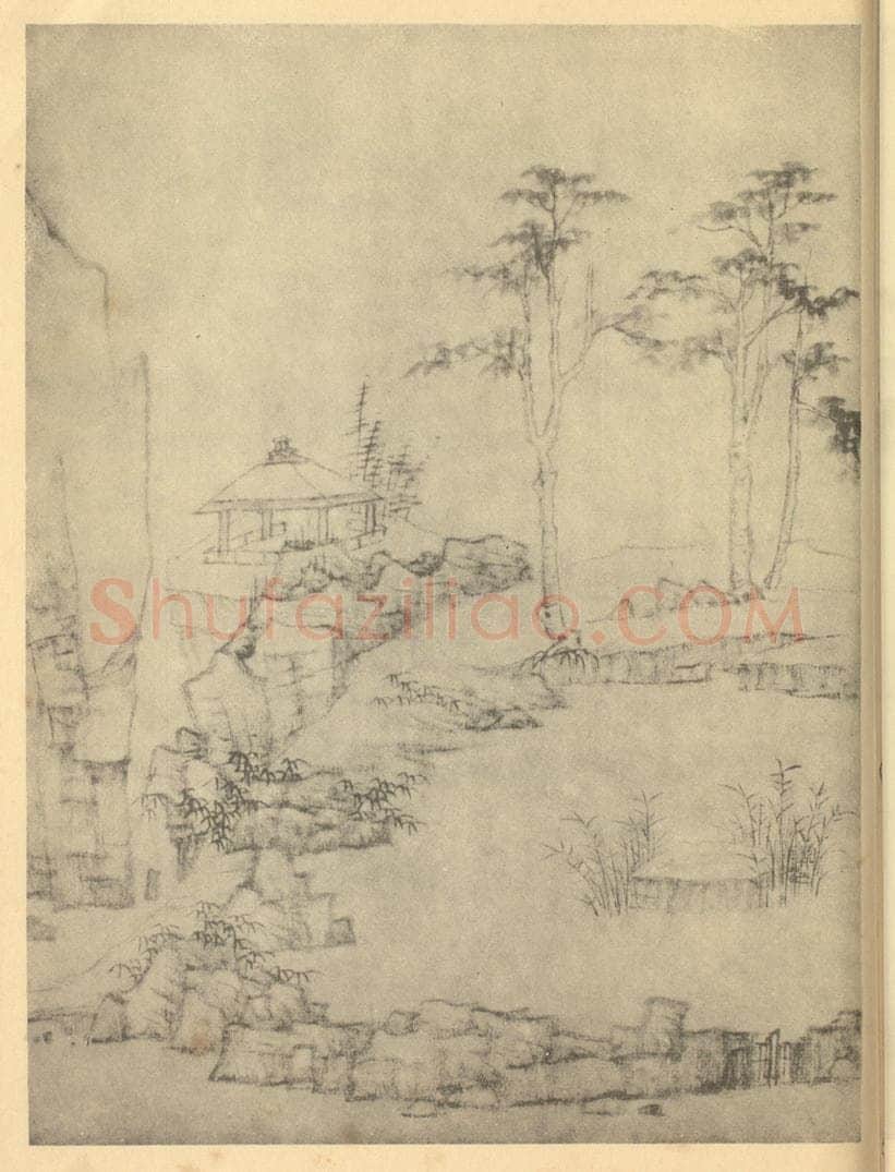 清 弘仁《山水图(三)》国画作品