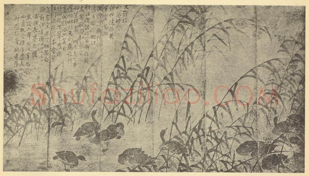 清 边寿民《芦雁图(二)》国画作品