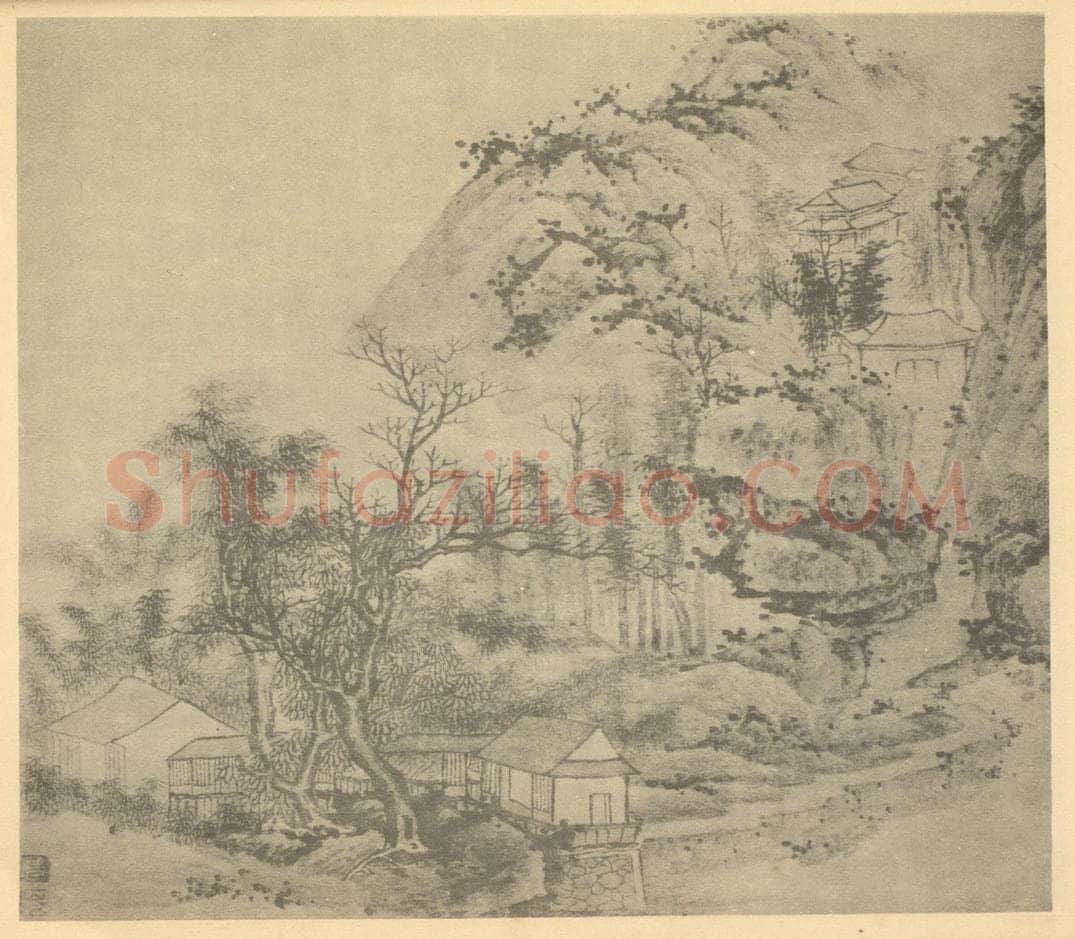 清 高岑《山水图（一）》国画作品