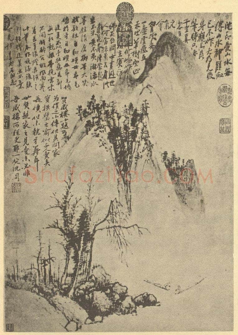 明 范礼《山水图》国画作品