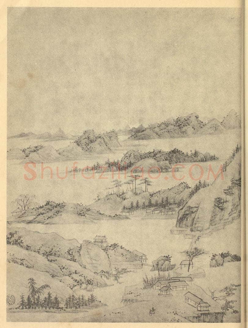 清 弘仁《山水图(八)》国画作品