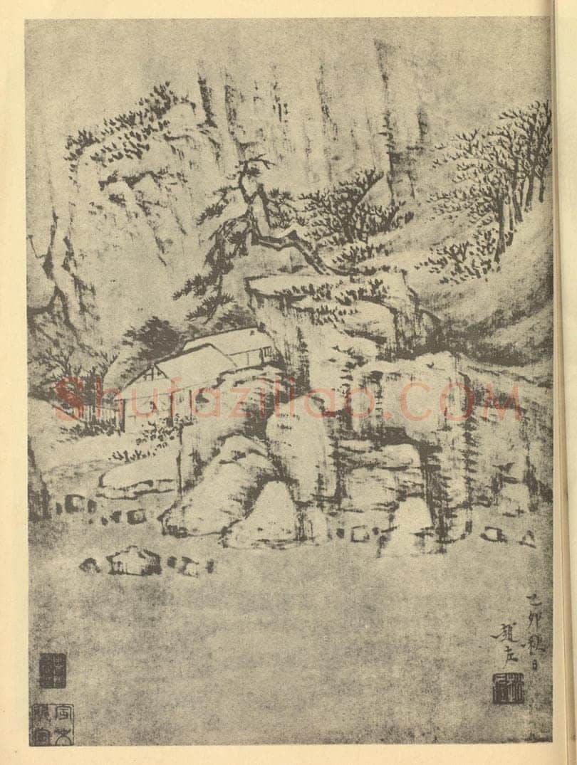明 赵左《山水图（八）》国画作品