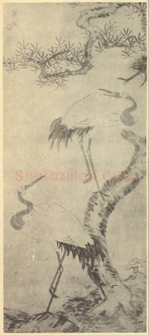 清 朱耷《松鹤遐龄图》国画作品