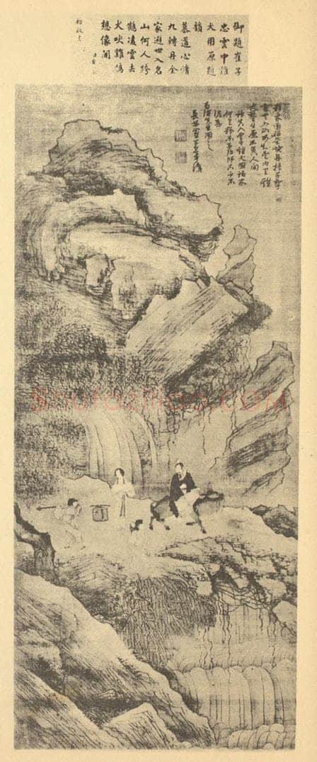 明 崔子忠《山水轴》国画作品
