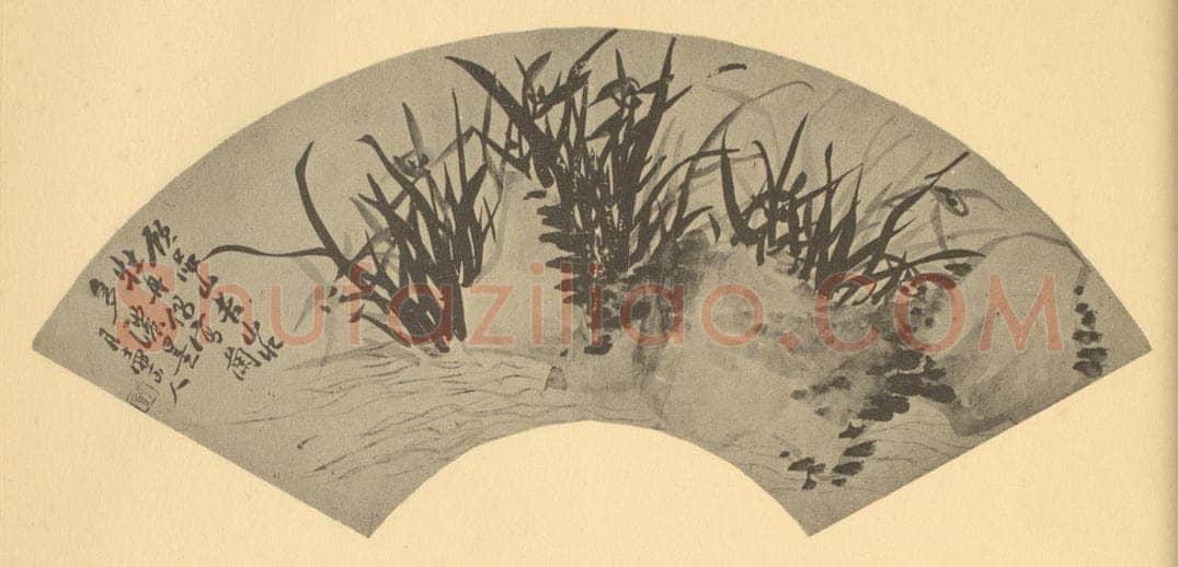 清 瞿应绍《兰石》国画作品