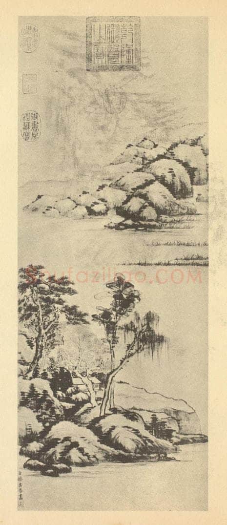 清 赫奕《山水轴（四）》国画作品