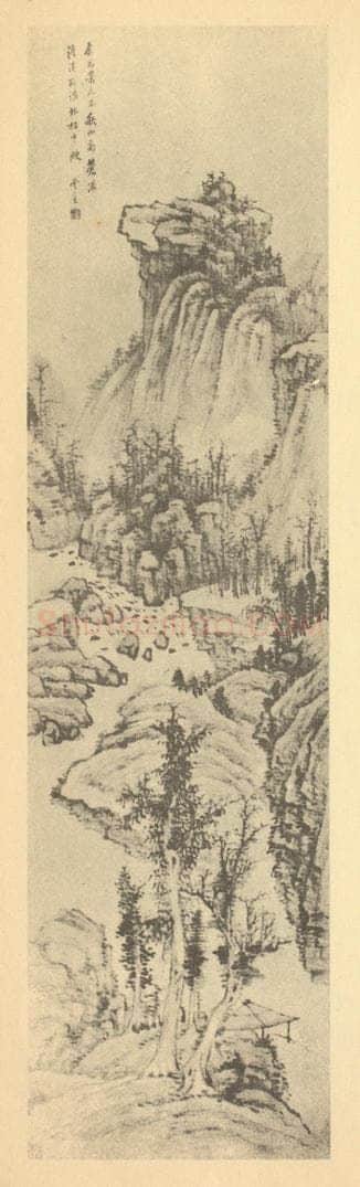 清 顾澐《山水轴（八）》国画作品