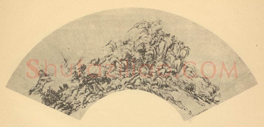 清 王原祁《山水扇面图(十三)》国画作品