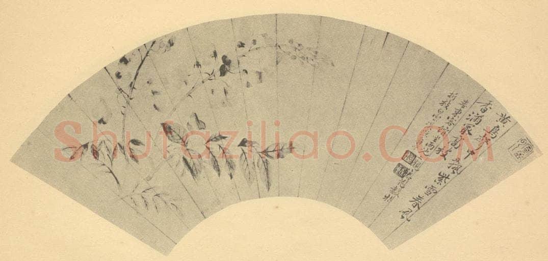 清 恽寿平《藤花》国画作品