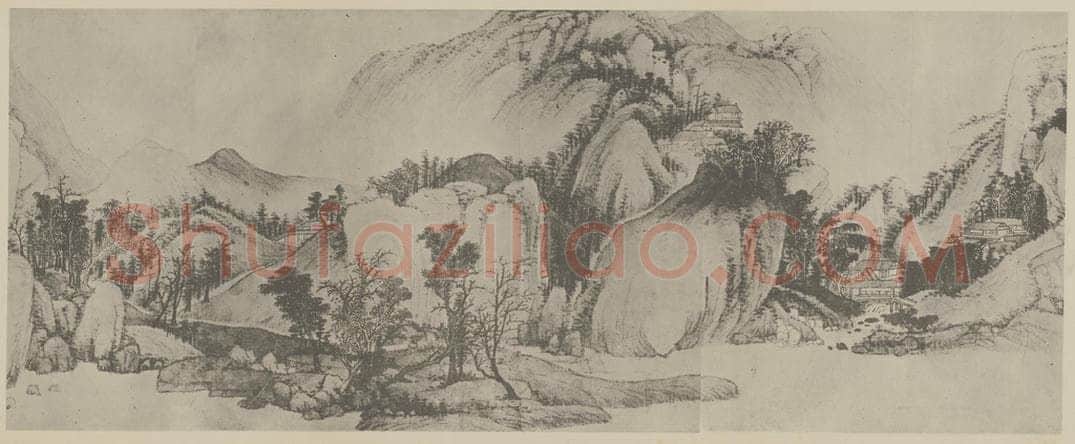 清 王时敏《晴岚暖翠图卷(三)》国画作品