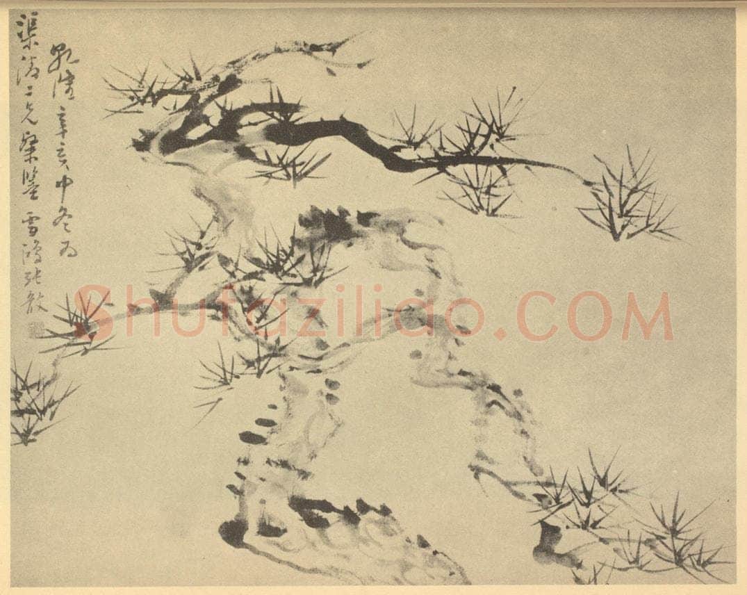 清 张敔《画松》国画作品