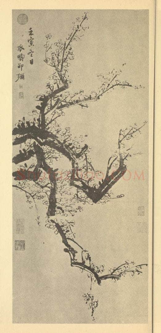 清 邵弥《梅花(一）》国画作品