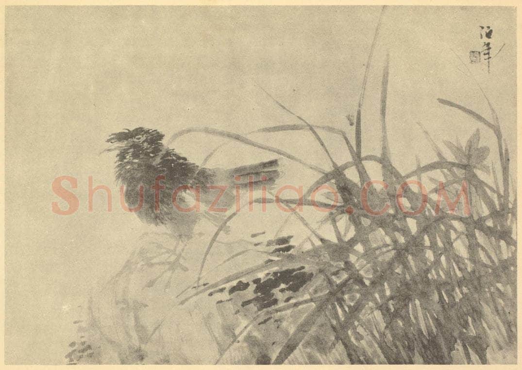 清 任颐《花鸟》国画作品