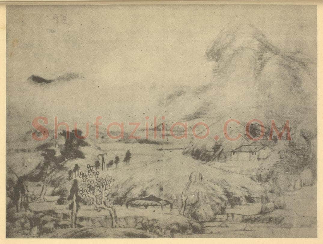 清 朱耷《山水图（二）》国画作品