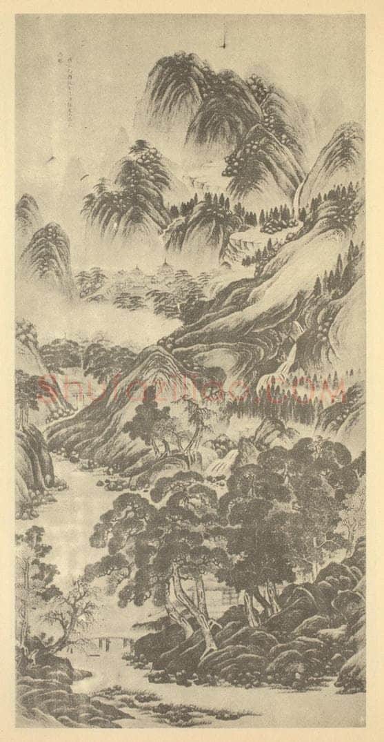 清 高其佩《山水轴（三）》国画作品