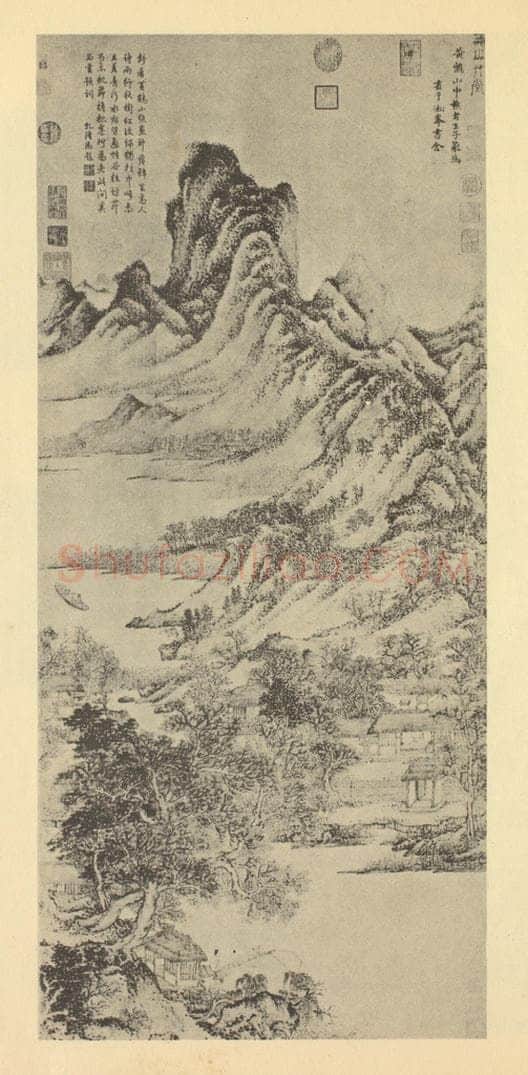 元 王蒙《山水轴（十一）》国画作品