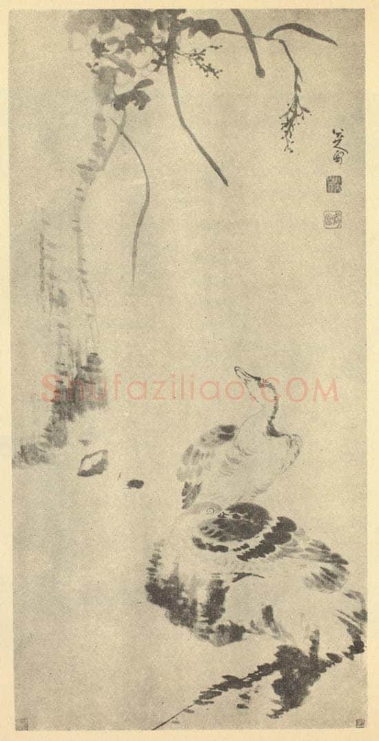 清 朱耷《花鸟》国画作品