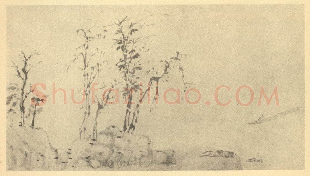 清 翁同龢《山水图（二）》国画作品