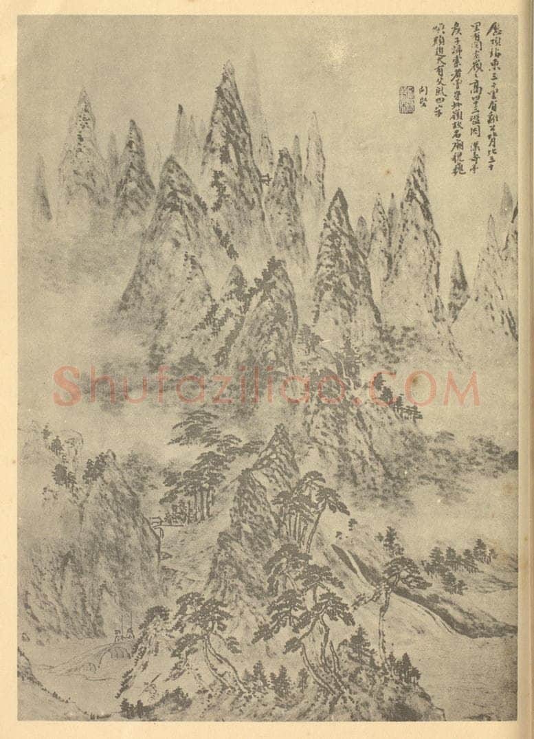 清 黄向坚《山水图（六）》国画作品