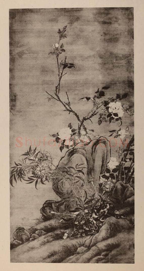 清 郎世宁《富贵长春图轴》国画作品