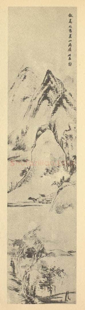 清 钱松《山水轴(四)》国画作品