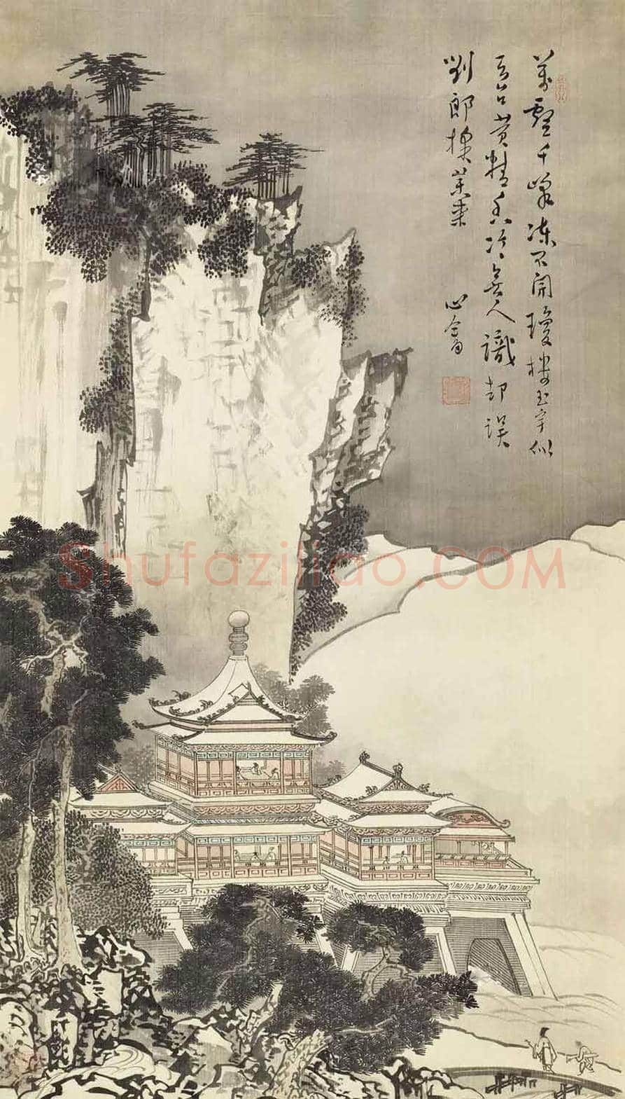 溥儒雪景山水《象山新霜晓》,空灵飘逸! | 国画赏析