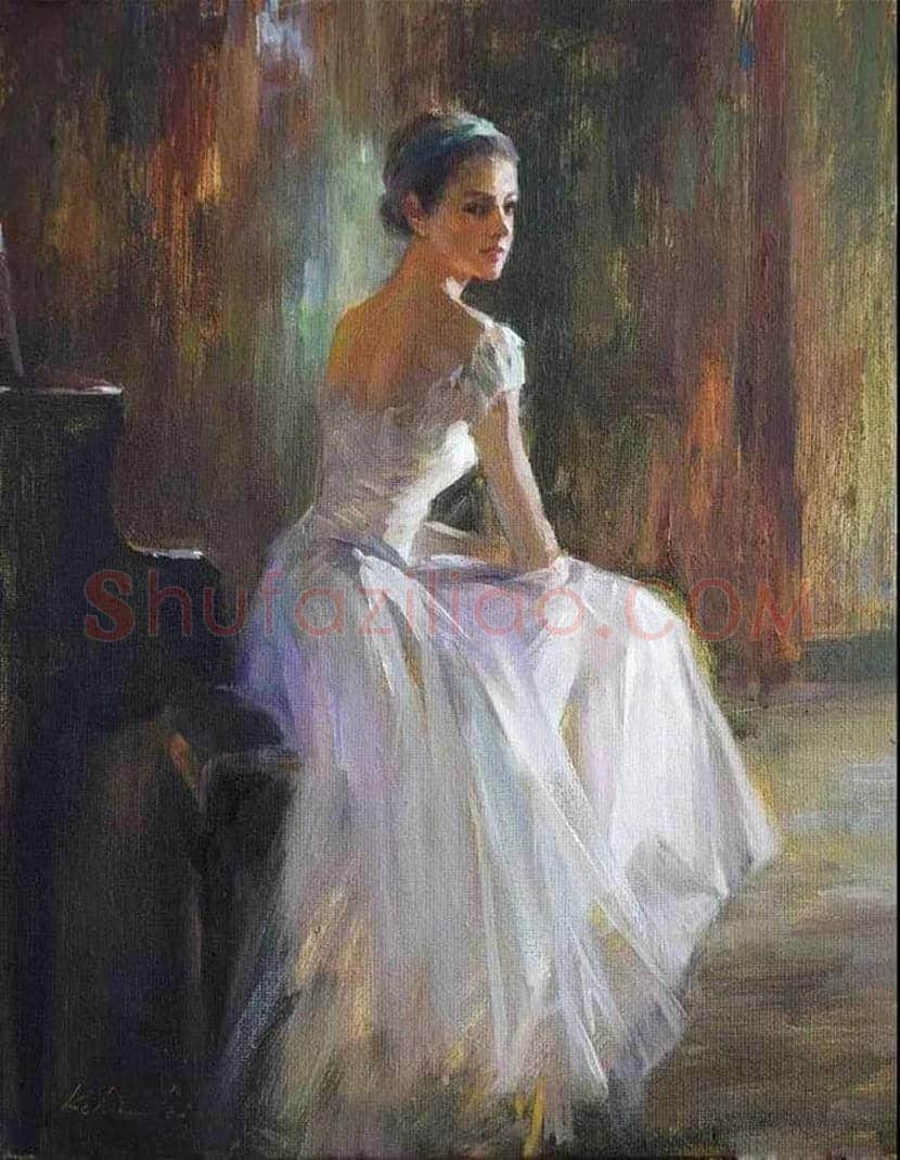 凯文·雷画中的舞女，体现一种静谧的美！ | 书画文摘